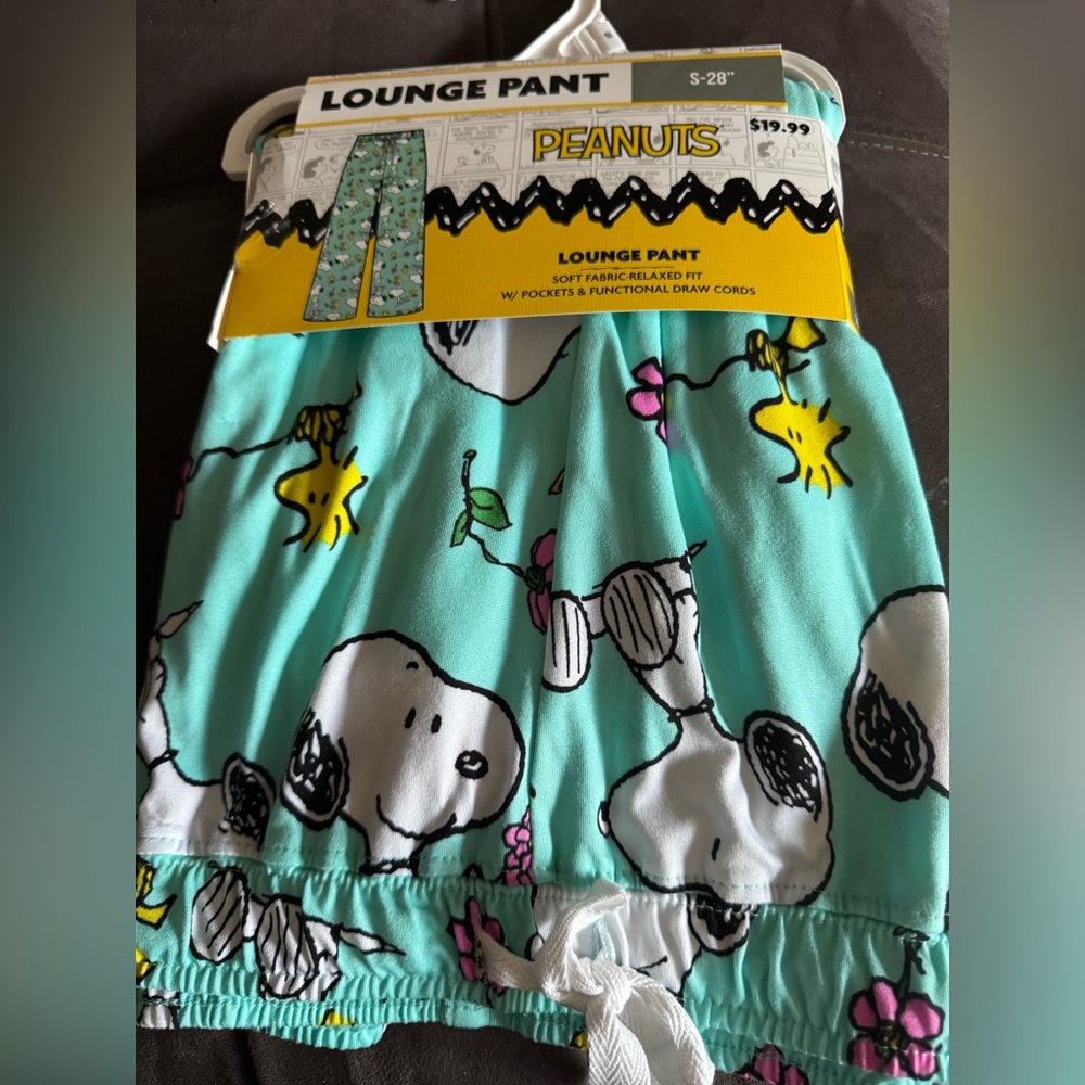 New Peanuts Snoopy & Woodstock Women's Pajama Pants Lounge Small